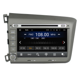 Autoradio Android 10 GPS Bluetooth WiFi DSP 8" CIVIC (2012-2015) LHD – CarPlay, CaméraRecul