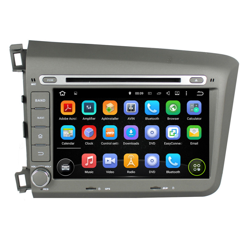 Autoradio Android 10 GPS Bluetooth WiFi DSP 8" CIVIC (2012-2015) LHD – CarPlay, CaméraRecul Autoradio Android 10 GPS Bluetooth WiFi DSP 8" CIVIC (2012-2015) LHD – CarPlay, CaméraRecul