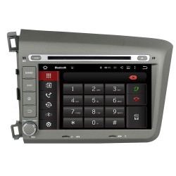 Autoradio Android 10 GPS Bluetooth WiFi DSP 8" CIVIC (2012-2015) LHD – CarPlay, CaméraRecul