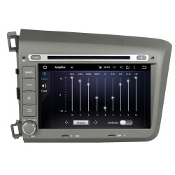 Autoradio Android 10 GPS Bluetooth WiFi DSP 8" CIVIC (2012-2015) LHD – CarPlay, CaméraRecul