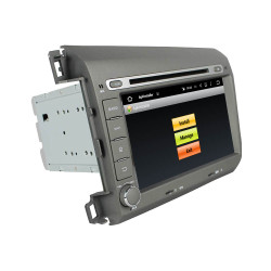 Autoradio Android 10 GPS Bluetooth WiFi DSP 8" CIVIC (2012-2015) LHD – CarPlay, CaméraRecul