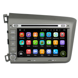 Autoradio Android 10 GPS Bluetooth WiFi DSP 8" CIVIC (2012-2015) LHD – CarPlay, CaméraRecul