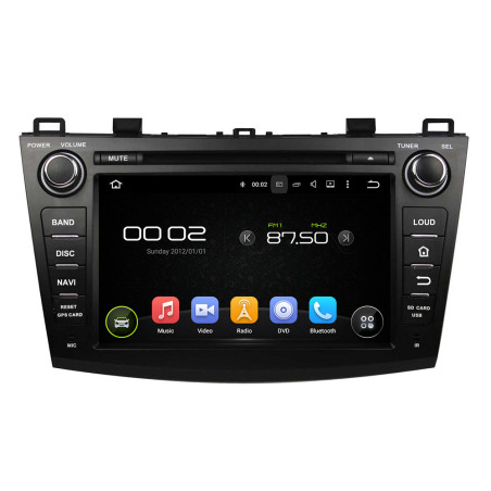 Autoradio Android 10 GPS Bluetooth WiFi DSP 8" Mazda 3 (2009–2012) – CarPlay, CaméraRecul