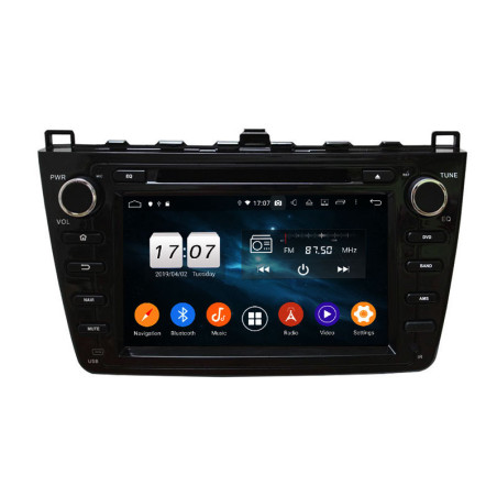 Autoradio Android 10 GPS Bluetooth WiFi DSP 8" Mazda 6 / Ruiyi / Ultra (2008–2012) – CarPlay, CaméraRecul
