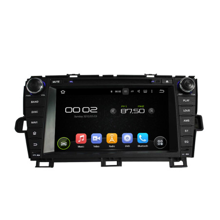Autoradio Android 10 GPS Bluetooth WiFi DSP 8" Prius (2009 2013) RHD – CarPlay, Caméra Recul