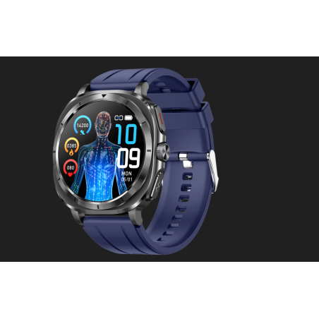 MontreConnectée AMOLED Santé – ECG &Mesure Glucose