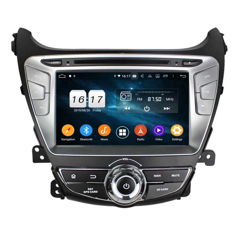 Autoradio  Android  10 GPS  Bluetooth WiFi  DSP  Hyundai  Elantra 2014-2015  CarPlay, Caméra Recul