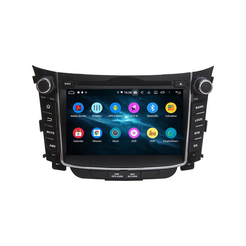 Autoradio  Android  10 GPS  Bluetooth WiFi  DSP  Hyundai  I30  2011-2014  CarPlay, Caméra Recul