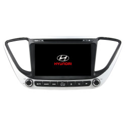 Autoradio  Android  10 GPS  Bluetooth WiFi  DSP  Hyundai  Verna  Accent Solaris 2017-2018  CarPlay, Caméra Recul