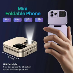 Mini Téléphone i16 Pro – Pliable, FM, Double SIM, Caméra, Ultra Fin