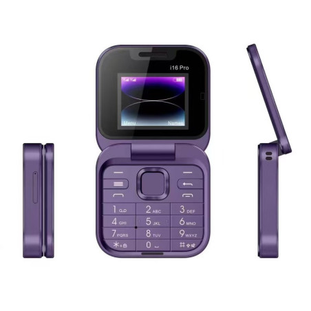 Mini Téléphone i16 Pro – Pliable, FM, Double SIM, Caméra, Ultra Fin