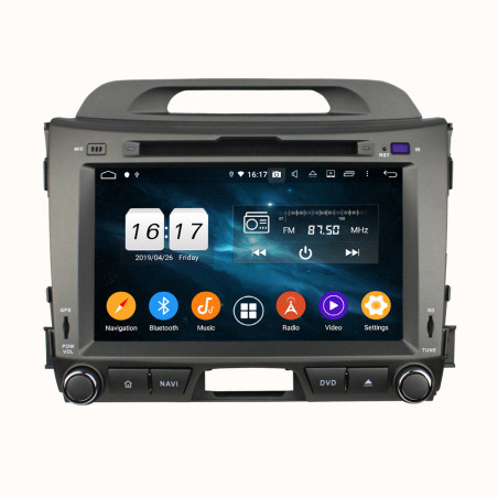 Autoradio  Android  10 GPS  Bluetooth WiFi  DSP  KIA Sportage 2010-2015 CarPlay, Caméra Recul