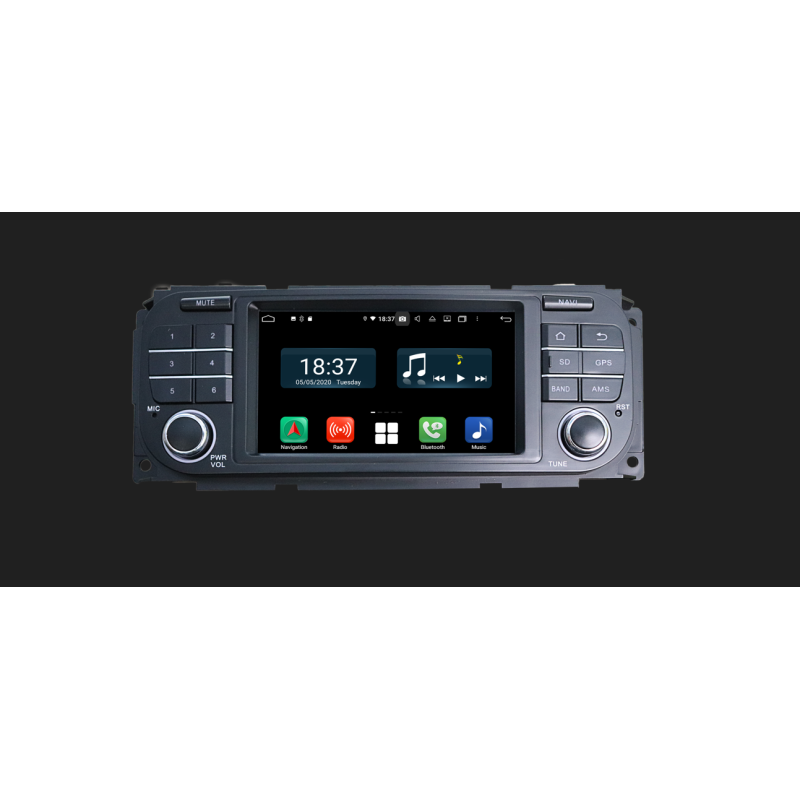 Autoradio Android 10 5" GPS BT WiFi DSP pr Chrysler/Jeep/Dodge (1998-2009) CarPlay & Caméra AHD