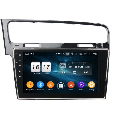 Autoradio Android 10 GPS Multimédia 10.1" DSP Bluetooth 5.0 Caméra AHD pour Volkswagen Golf 7 (2013-2015)