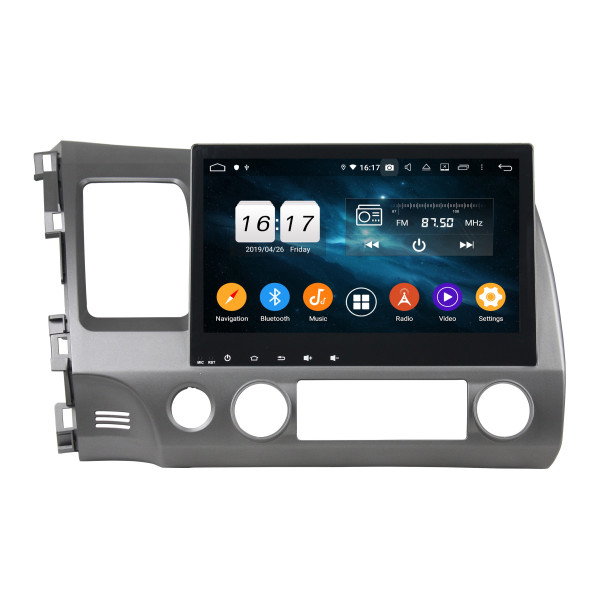 Autoradio Android 10 GPS Multimédia 10.1" DSP Bluetooth 5.0 Caméra AHD pour Honda Civic (2006–2011)