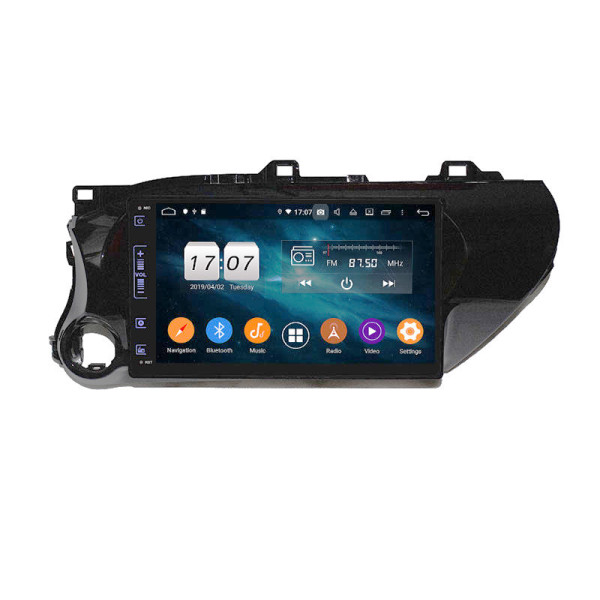 Autoradio Android 10 GPS Multimédia 10.1" DSP Bluetooth 5.0 Caméra AHD pour Toyota Hilux (2016–2020) LHD