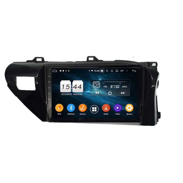 Autoradio Android 10 GPS Multimédia 10.1" DSP Bluetooth 5.0 Caméra AHD pour Toyota Hilux (2016–2020) RHD