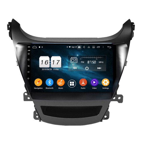 Autoradio Android 10 GPS Multimédia 9" DSP Bluetooth 5.0 Caméra AHD pour Hyundai Elantra (2011–2013)