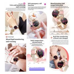 Montre Connectée Élégante – Suivi Non-Invasif de la Glycémie & Santé Complète