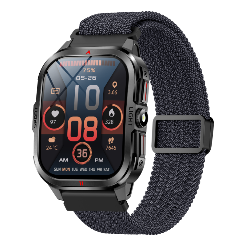 MontreConnectée Sport Extérieure 2.01’’ IP68 avec Appels Bluetooth