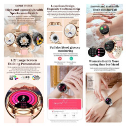 Montre Connectée Élégante – Suivi Non-Invasif de la Glycémie & Santé Complète