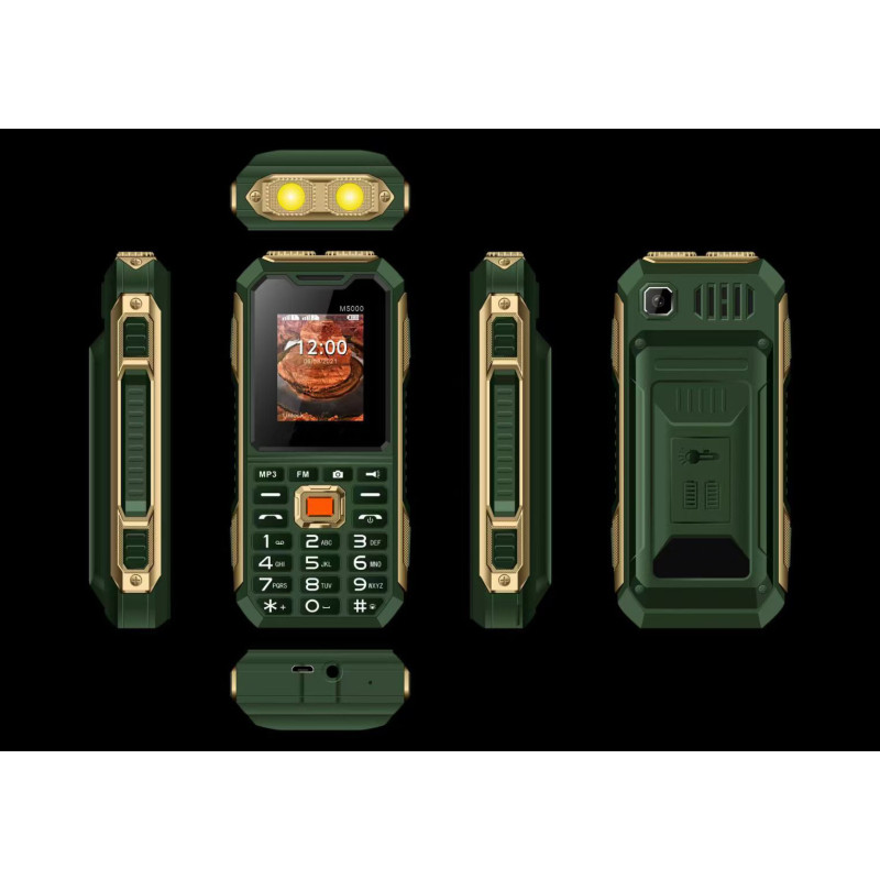 Téléphone Portable Résistant M5000 - Double SIM, Batterie 6800mAh, Lampe Torche Ultra Puissante Téléphone Portable Résistant M5000 - Double SIM, Batterie 6800mAh, Lampe Torche Ultra Puissante